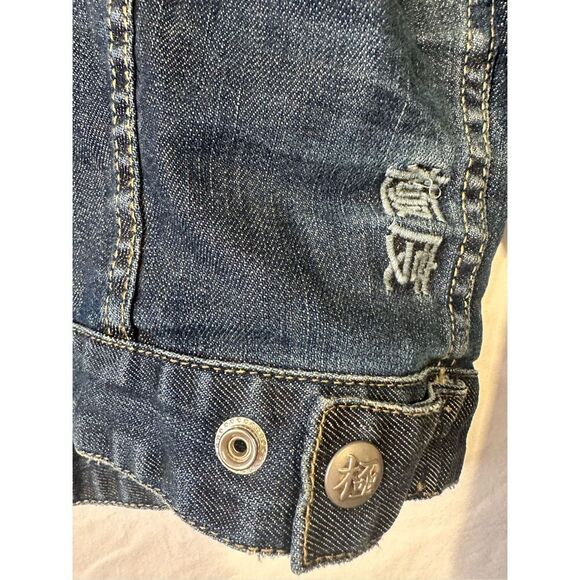 Superdry Women’s Japan Spirit Cropped Denim Jacket, size Medium - Picture 10 of 11